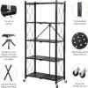 5-Layer-Foldable-Trolley-Rack-Folding-Shelf-for-Kitchen-happyhome-6340 Steel Rack 5 layer
