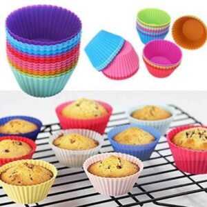 12 Pcs Silicon Cup Cake Mould